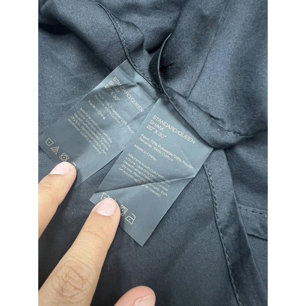 Donna Karan Black Onyx Full/Queen Duvet Cover + 2 Standard Shams + 2 Euro Shams
